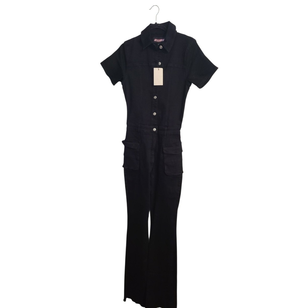 MIERU One Piece Jumpsuit Size 10/12 Black Raw Hem